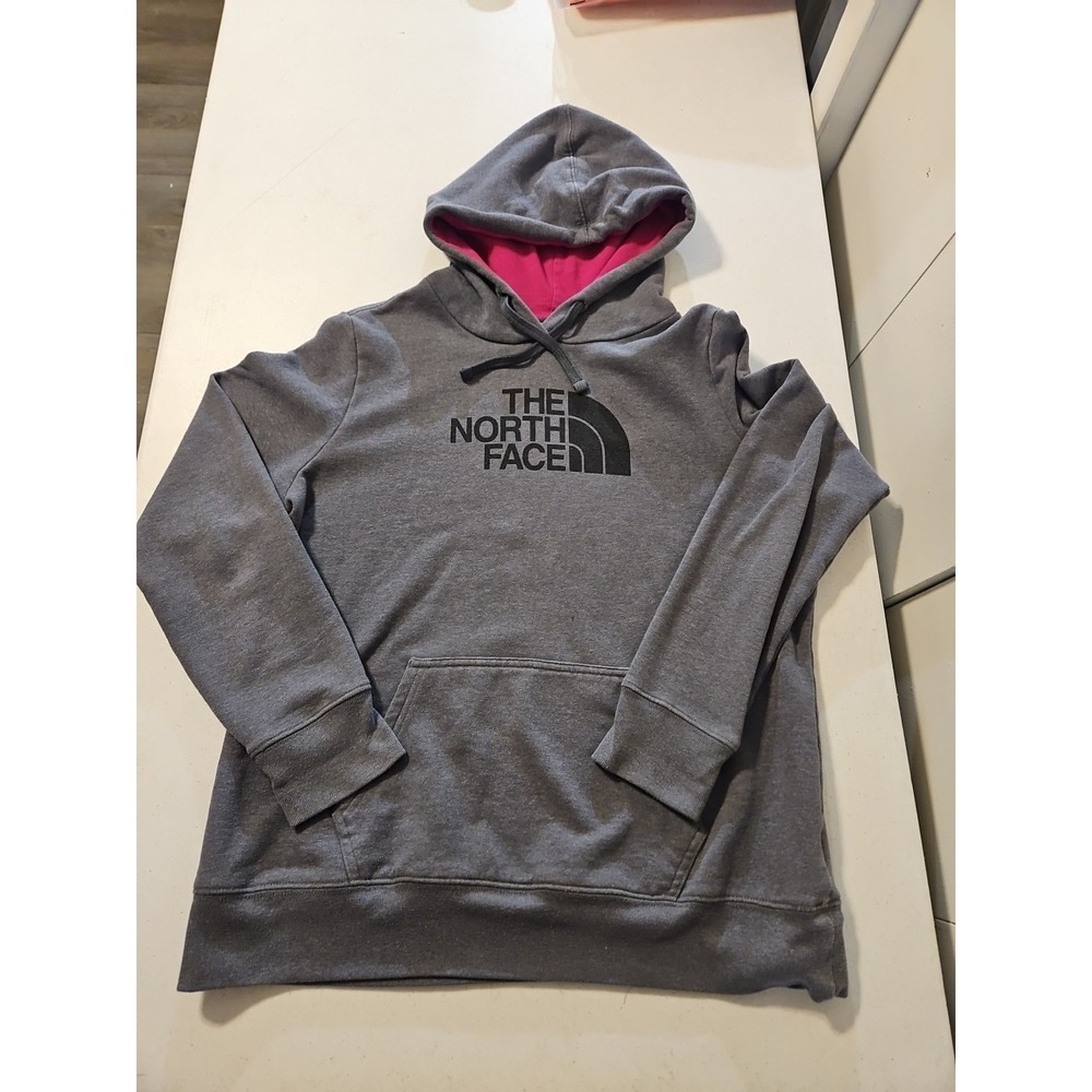 The North Face Half‎ Dome Screened Logo Hoodie Gray Sweatshirt Women's XL (A1130